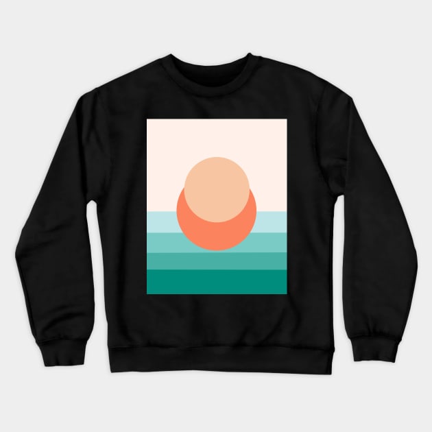 Minimal Sunset #4 - Abstract Art Print Crewneck Sweatshirt by ALICIABOCK